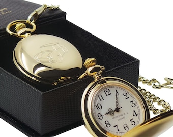 24K Gold Plated Mini Car Pocket Watch: 1960s Model, Gift Box