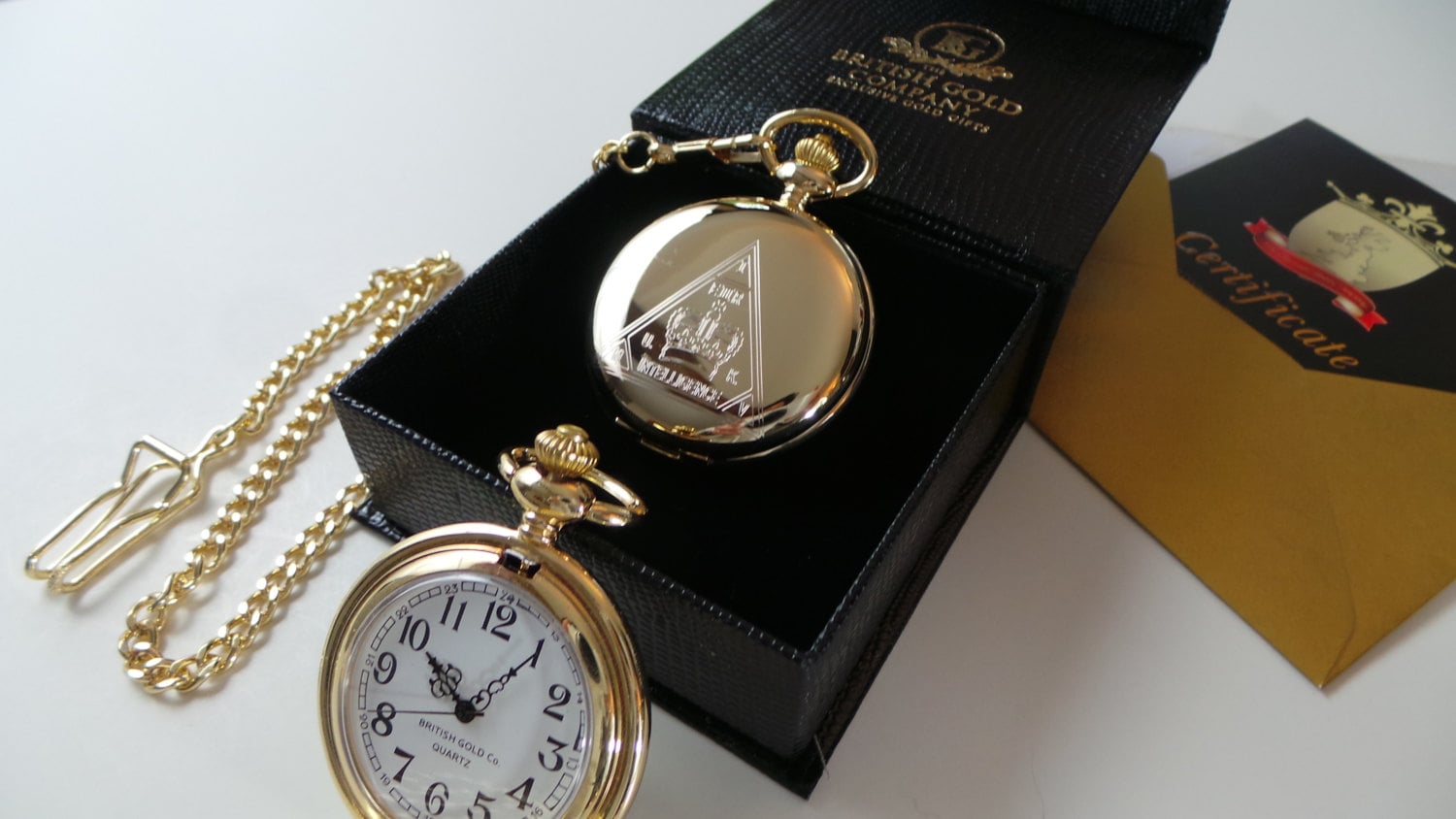 シ*マ様 ⭐️（希少レア）パリス環式 時計用ケース 「PERM GOLD」 MI5 Secret Service Spies 24k Clad Gold Pocket Watch Personalised
