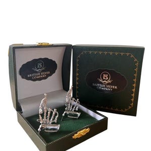 Gemelos de gaita de plata: set de regalo de música escocesa