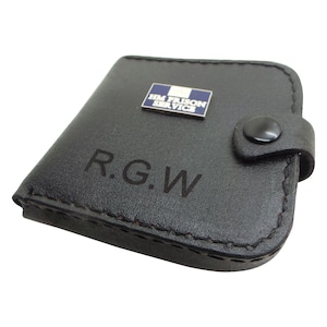 Monedero personalizado de la prisión de Su Majestad (HMMP), tarjetero de piel auténtica, bandeja para billetes de metal plateado, monedero, insignia de oficial de la cárcel del Reino Unido.