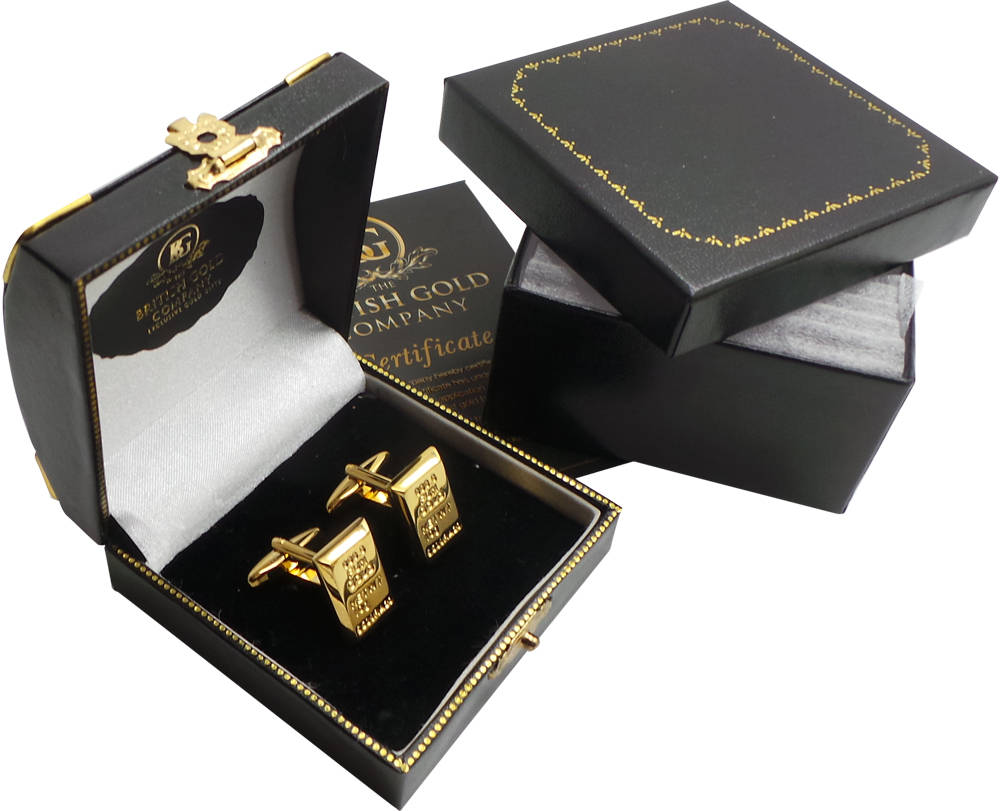 Gold Bullion Style Cufflinks 24k Gold Clad Luxury Gift Gold - Etsy UK