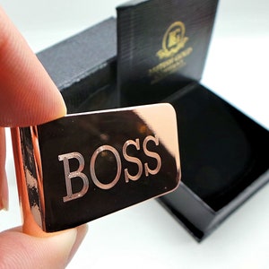 BAAS 18K goud geplateerd geld clip cash kaarthouder in luxe cadeau geval gratis gravure gegraveerd monogram aangepaste gepersonaliseerde geschenken Business