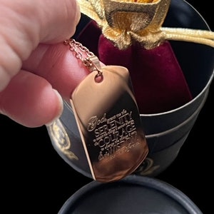 Serenity Prayer Engraved NA AA 18k Gold Clad ID Dog Tag Necklace Engraved Free Addiction Recovery Sobriety Gift Case Personalised  Recovery