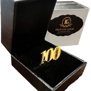 Spilla da bavero in oro per il 100° compleanno, regalo di lusso in oro 24k, centenario in custodia, gioielli, festa dei 100 anni, regali per uomini e donne, celebrazioni