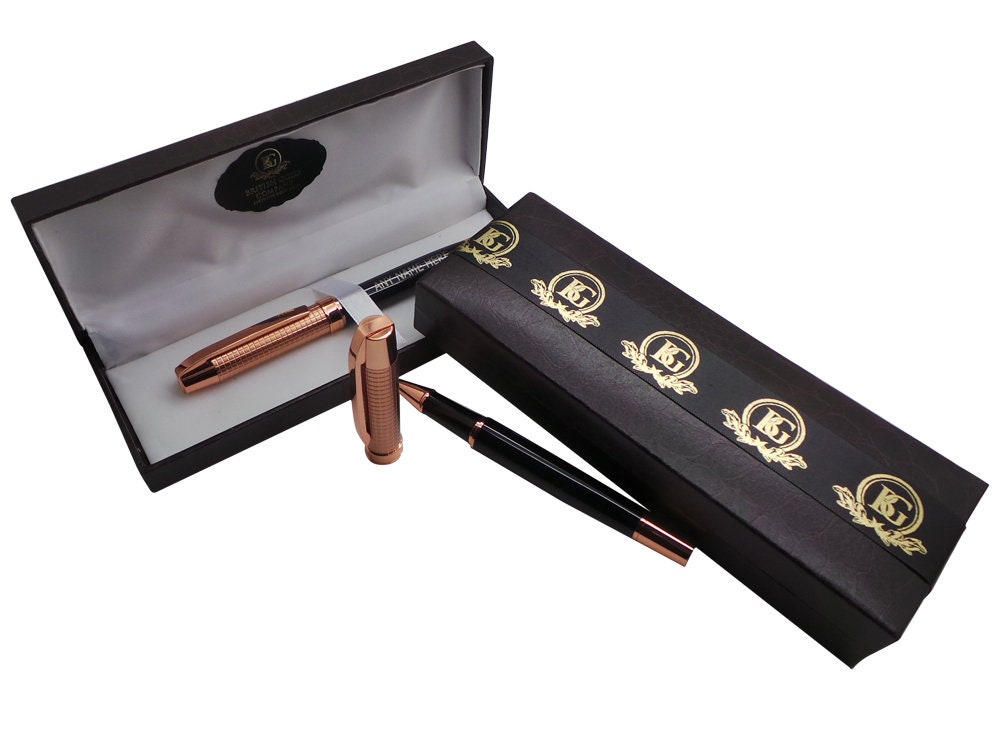 Luxury Pen 18k Rose Gold Clad Executive Ballpoint Name Initials ...