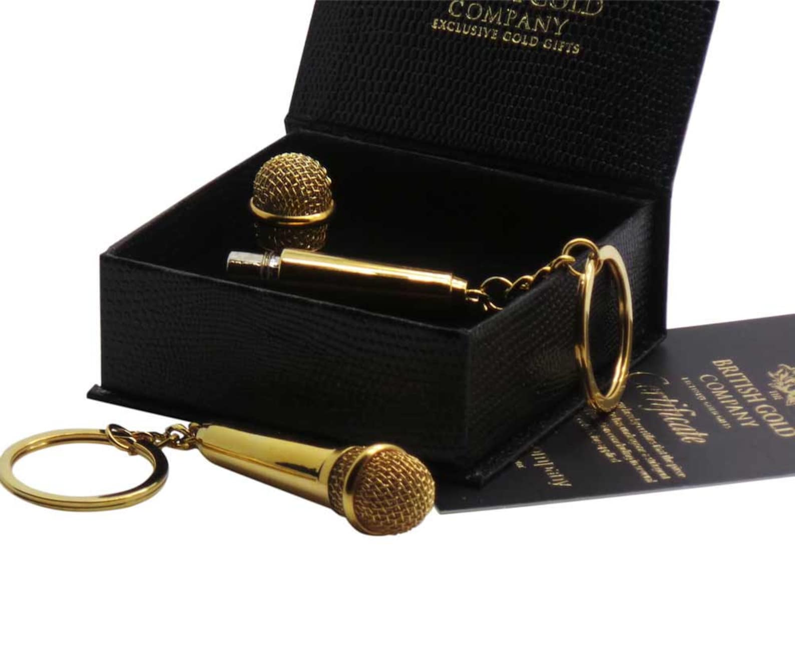 Microphone Keychain Pure 24K Clad Gold Key Ring Mic Keyring in Etsy