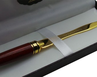 Personalised Letter Opener  24k Gold Clad EngravedLuxury Gift Gift Box Engraved Free of Charge Luxury Desk Office Gift Groom Wedding Boss