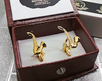 Gemelos de saxofón dorados: set de regalo musical para músicos