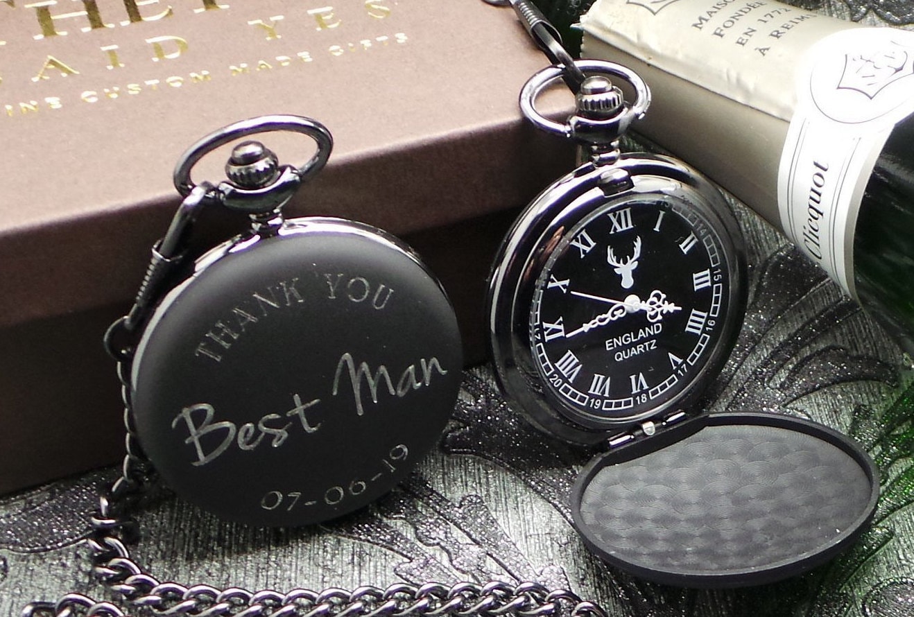 Montre De Poche Homme à Quartz - Cadran Bouclier Chiffres Arabes - Chaîne Incluse - Cadeau élégant Noël/Père