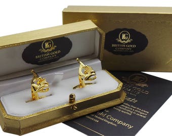 24k Gold Microscope Cufflinks Set - Science Gift for Biologist