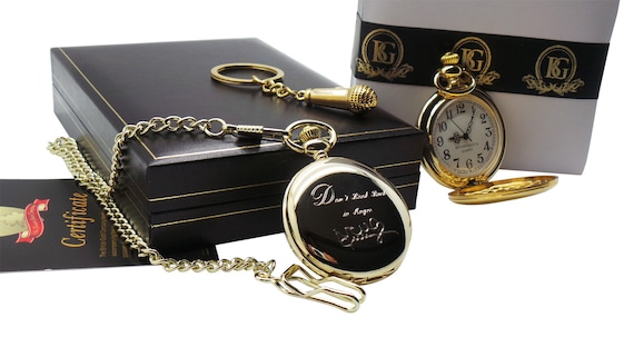 Oasis Signed Noel Gallagher 24k Gold Clad Pocket Watch and