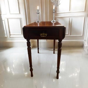 Antique Pembroke Occasional Table Double Drop Leaf With Drawer Early Victorian Side Table