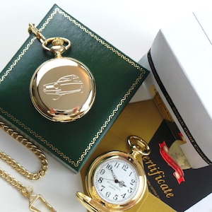 3 Wheeler Classic Car Vergoldete Taschenuhr in Luxus-Geschenk-Box mit Zertifikat Three Wheel British Reliant Robin Nur Fools Fans
