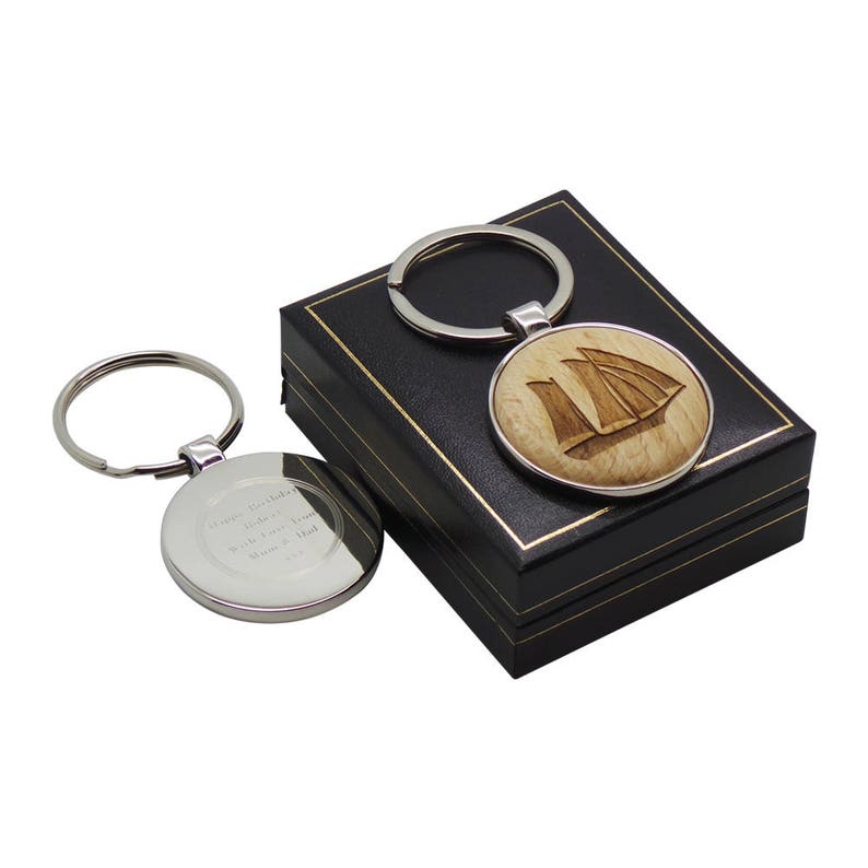 Sail Boat Yacht Keyring Personalised Silver OR Gold Engraved Etsy