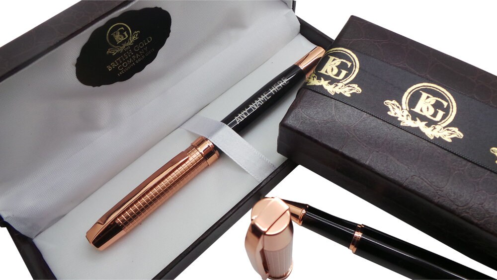 Luxury Pen 18k Rose Gold Clad Executive Ballpoint Name Initials ...