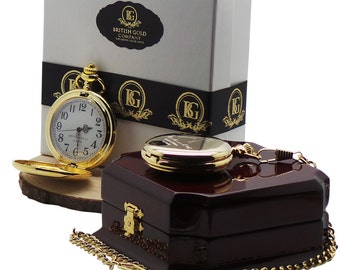 Muhammad Ali Signed 24k Gold Plated Personalised Pocket Watch in Luxury Wooden Gift box Case with Certificate Super Boxing Memorabilia