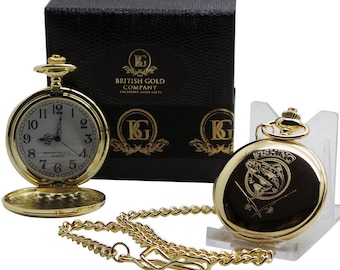 Fishing Rod Personalised Gold Pocket Watch Luxury Box Fisher Gifts engraved Fish Trout Rods Design Full Hunter Case Gift Fishermen and Women