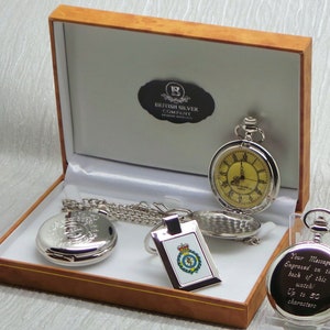 Ambulanza inciso orologio da tasca massonico personalizzato e portachiavi set regalo di lusso custodia certificato paramedico medici incisione personalizzata gratuita