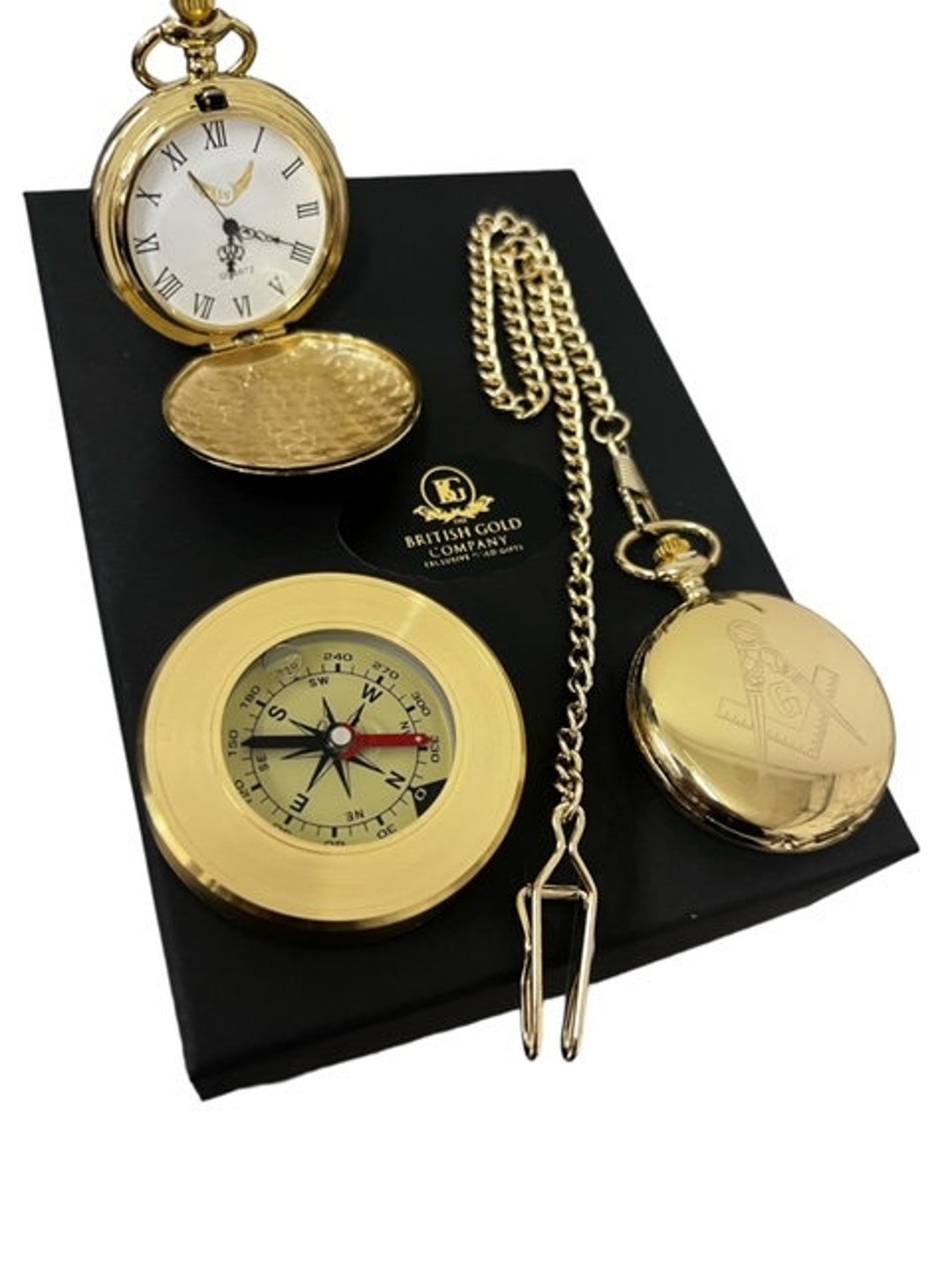 Montre De Poche Belair Quartz - Finition Or Gravée Avec Train, état De Marche Vérifié - Occasion