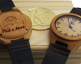 Agacharse jaula impermeable Grabado Reloj de lujo de madera personalizado para hombres - Etsy España