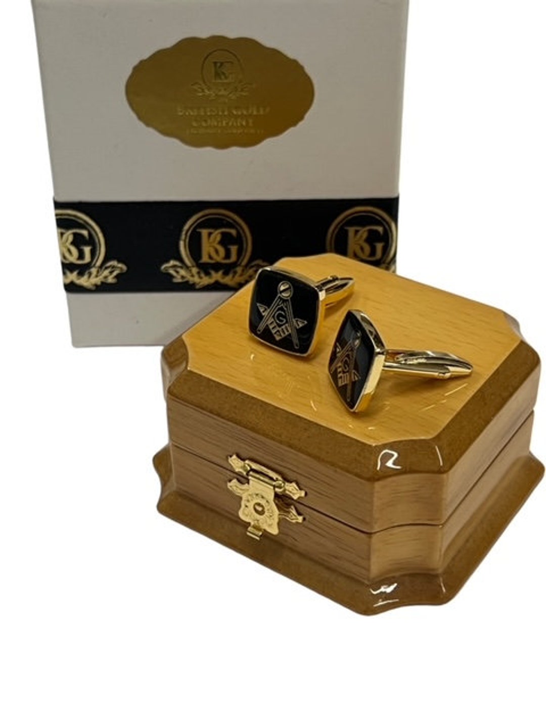 Boutons de manchette rectangulaires en or jaune 18 carats | GV