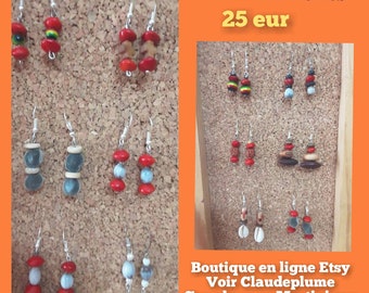 Assortiment de 6 paires de boucles d'oreilles  au choix