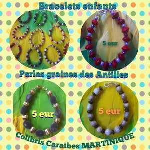 Bracelets enfants perles graines des Antilles image 1