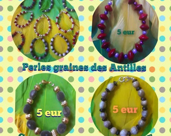 Bracelets enfants perles graines des Antilles