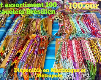 Lot assortiment 1oo bracelets Brésilien