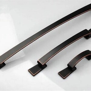 2.5" 3.75" 5" 6.3" 8.8" 12.5" Oil Rubbed Bronze Cabinet Handles Dresser Handle Drawer Pulls Black Copper  Kitchen Hardware