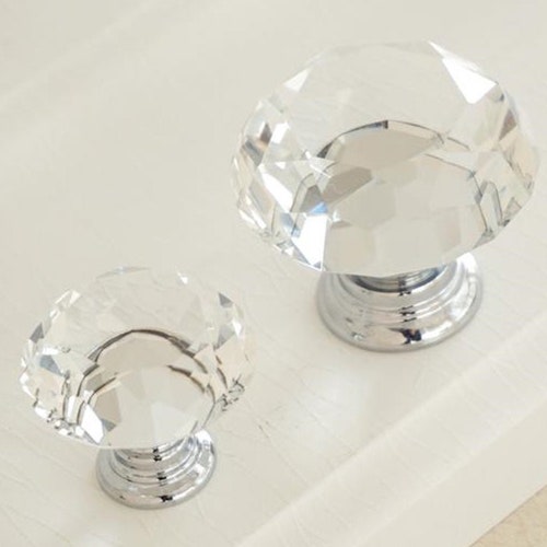 Crystal Knobs / Glass Dresser Knob Drawer Knobs Pull Handles / Etsy