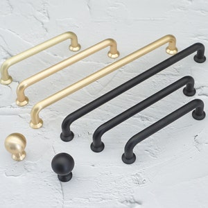 3.78" 5" 7.55" Brushed Brass Black  Drawer Pull Knob Kitchen Handle Wardrobe Pull Handle Drawer Pulls knobs  Cabinet Hardware