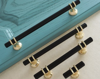 3.78" 5.0" 6.3" 7.55"12.6" Black Gold Drawer Pulls Knobs Handles Wardrobe Closet Handles Dresser Pulls Knobs Kitchen Cabinet Handles Knobs