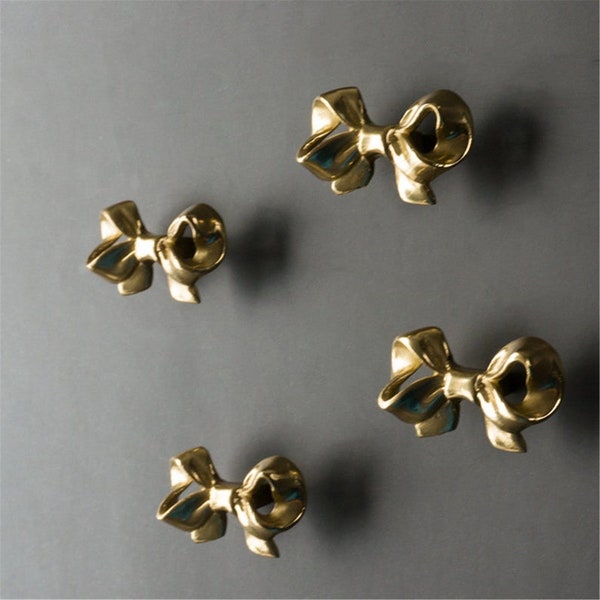 Modern Bow Knobs Brass Knobs  Drawer Knob Pull Handles Cabinet Knob Handle Gold Knob Kitchen Door Pulls Dresser Knobs Pulls