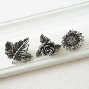 Chic Dresser Knob/Drawer Pulls Knobs/ Pulls Handles Cabinet Knob Kitchen Cupboard Door Handle Knob Hardware Leaf/Rose/ Sunflower