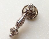Antique Silver Dresser Drawer Pull Handles Knob Metal Drop Ring Pulls Shabby Chic Vintage Style Cabinet Handle Pull Knobs Hardware