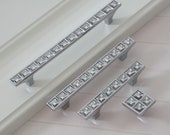 2.5 quot 3.75 quot 5 quot Acrylic Drawer Pull Handle Knob Cabinet Pulls Chrome Silver Door Handles Crystal Look Dresser Pulls Knobs Handle 64 96 128 mm