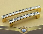 Glass Dresser Pulls Crystal Drawer Pull Handles Square Silver Clear Cabinet Handle Knobs Pulls Furniture Door Hardware JM548