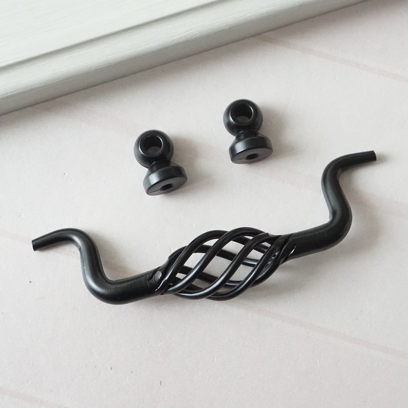 3.75 5 6.3'' Black Drop Bail Drawer Pull Etsy