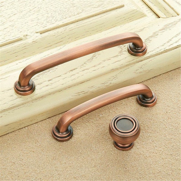 3.78'' 5'' Drawer Pulls Handles Knobs Dresser Knob Pull Black Antique Copper Bronze Retro Kitchen Cabinet Handle Pull Knob Hardware 96 128mm