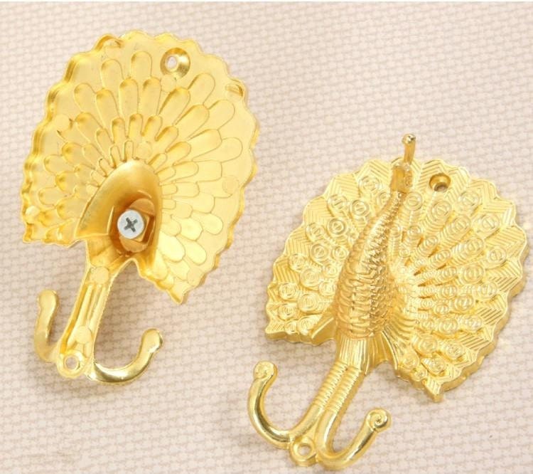 Peacock Decorative Wall Hook Metal Wall Hooks / Antique Brass Etsy