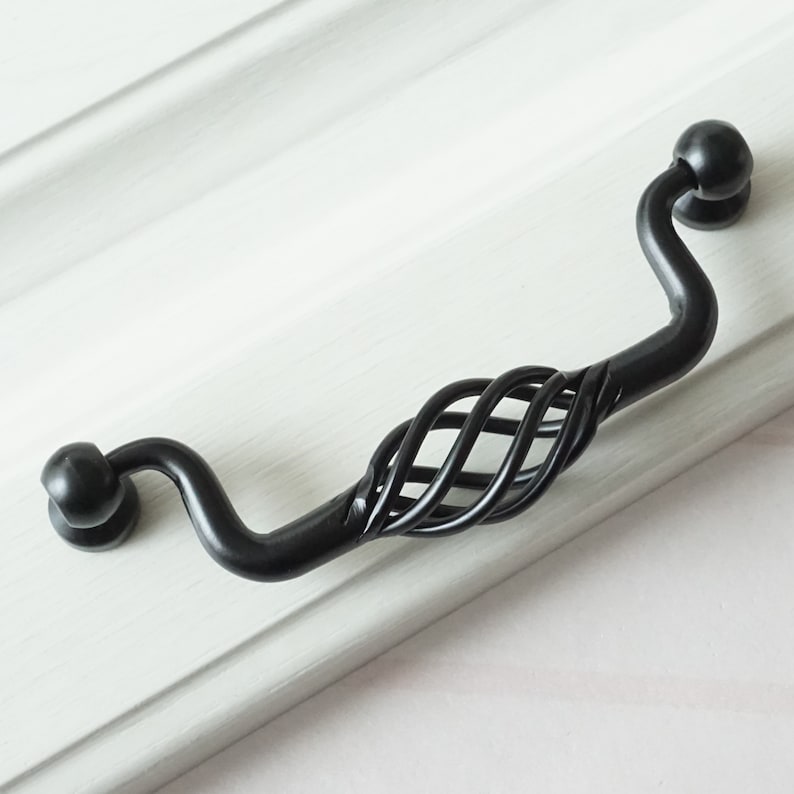 3.75 5 6.3'' Black Drop Bail Drawer Pull Etsy