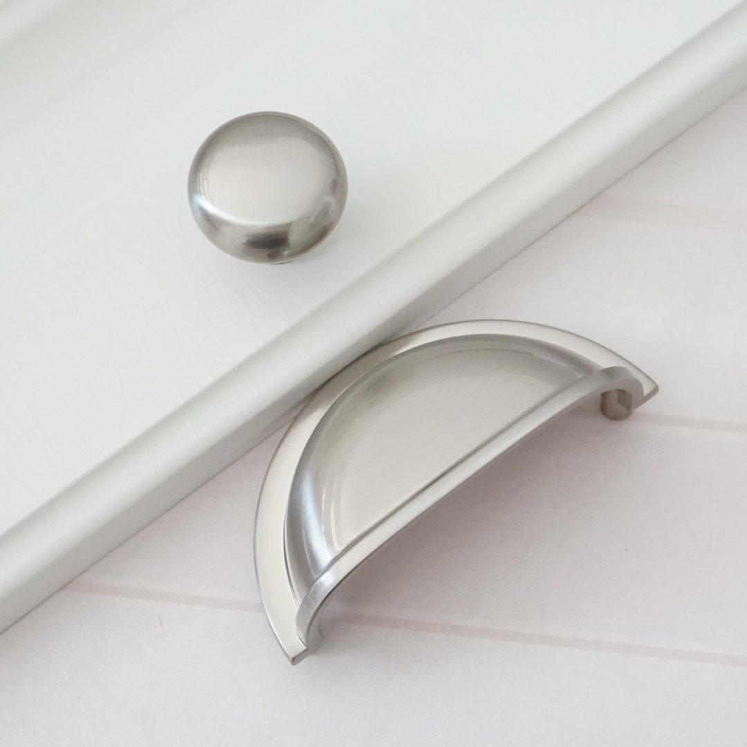 3 Cup Drawer Pull Handle Dresser Pulls Knobs Handles Shell Bin Bowl