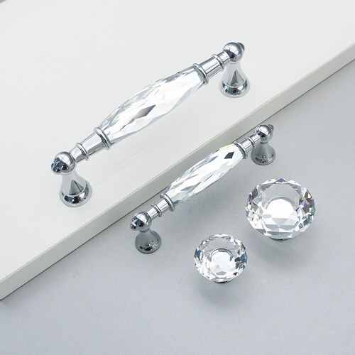 3.78 5 Glass Dresser Knobs Drawer Handles Pulls Etsy