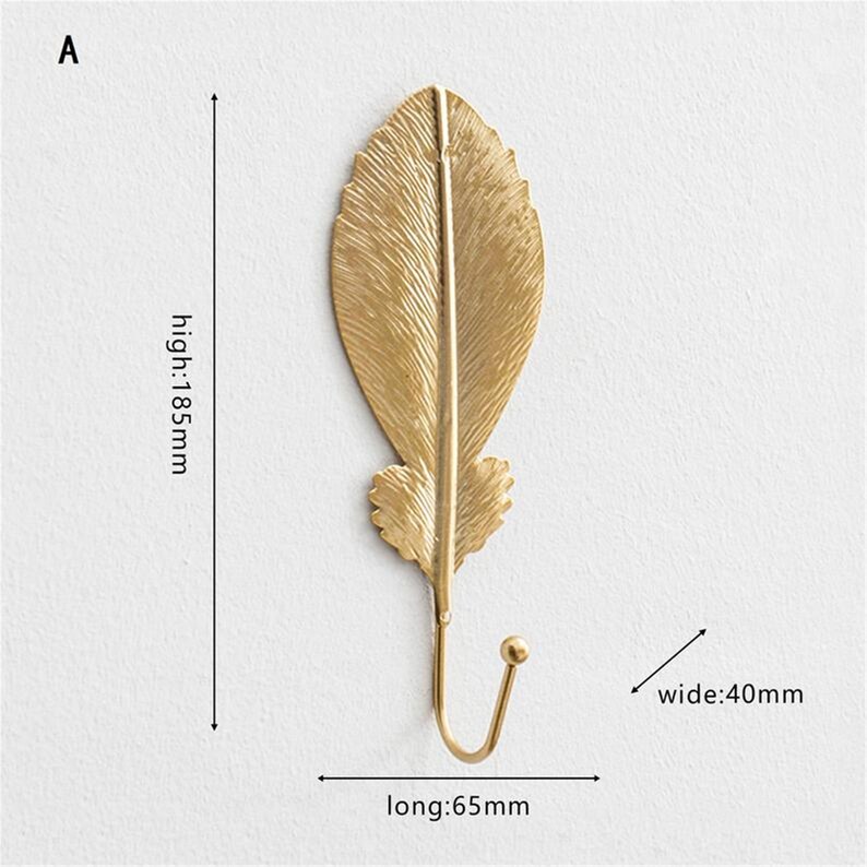 Creative Gold Leaf Wall Hooks Coat Hooks Bag Hook Art Hooks Etsy