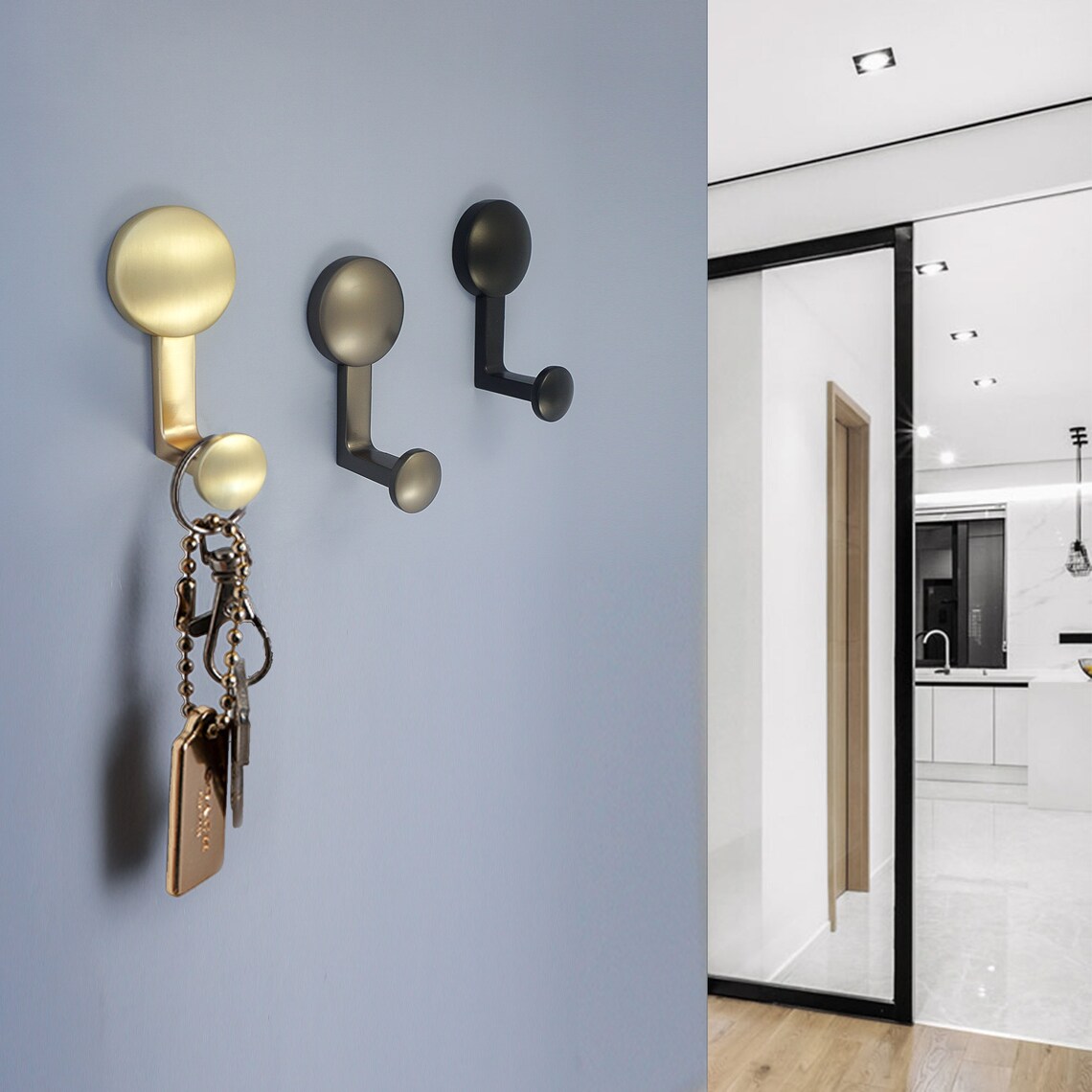 Decorative Black Brass Gun Wall Hooks Stylish Wall Bag Hook Etsy