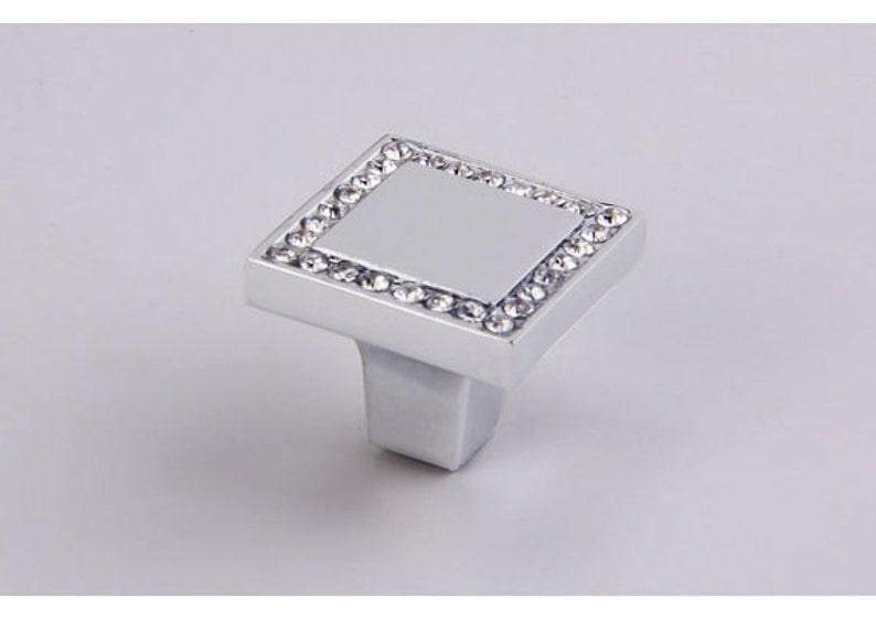 Glass Dresser Knobs / Crystal Knobs Pulls Square Etsy