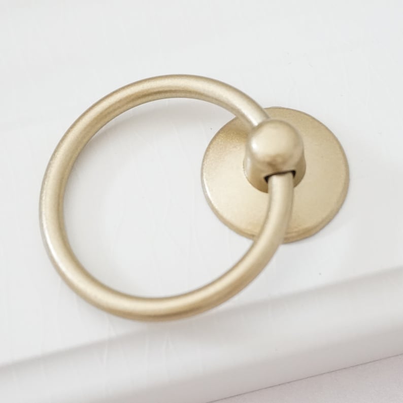 Gold Drawer Ring Pulls Handle Knobs Antique Bronze Dresser Etsy