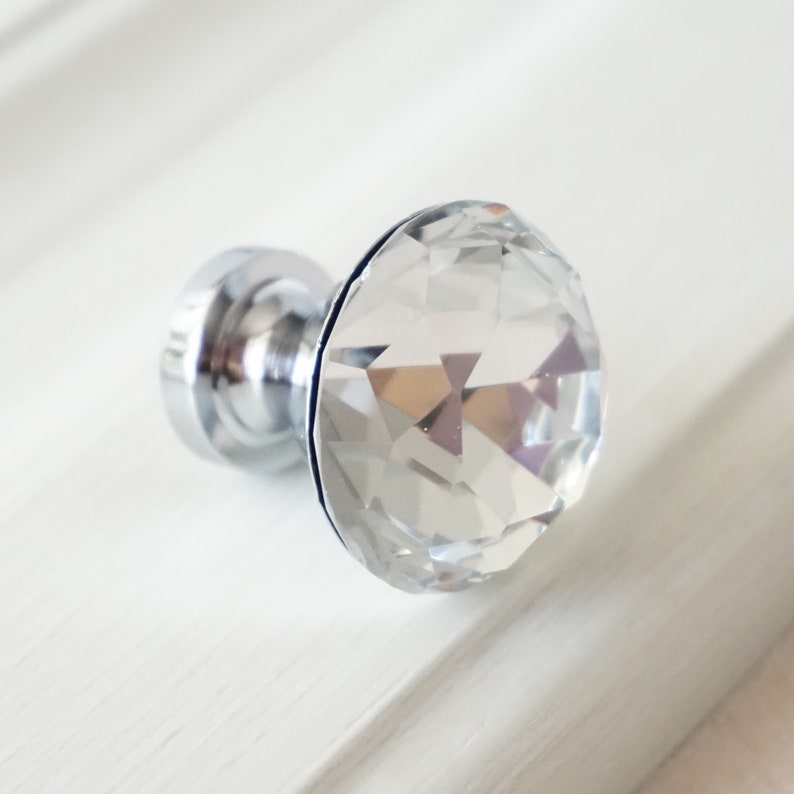 Clear Crystal Knob / Glass Knobs / Drawer Knobs / Dresser Etsy