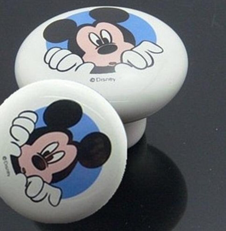 Ceramic Knobs Mickey Mouse Pattern Dresser Knobs Drawer Knob Etsy